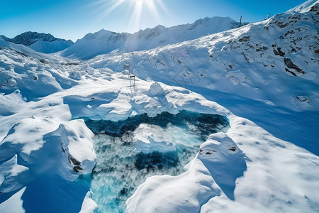 冬季的川西冰山图片