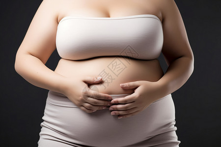 孕妇肥胖一个有肚腩的女人背景