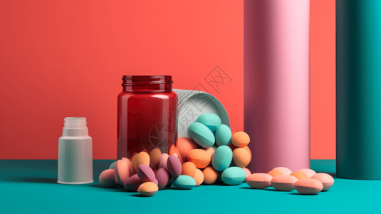 药物包装药丸的包装细节设计图片