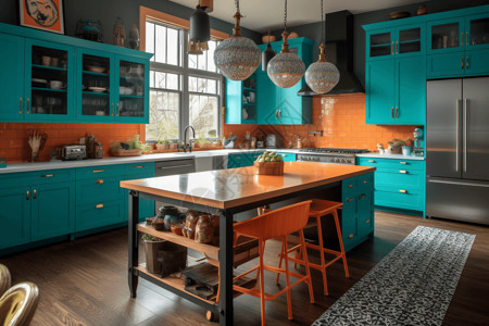 彩色的厨房图片