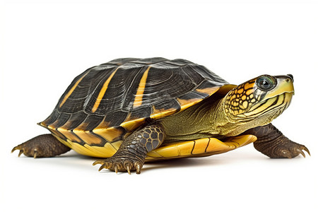 爬行动物条纹颈龟背景图片