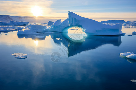 惊奇格陵兰冰川景观背景