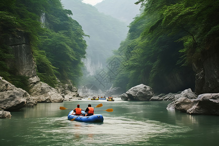 充气皮划艇贵州户外漂流背景