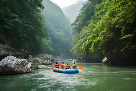 充气救生衣漂流冒险背景