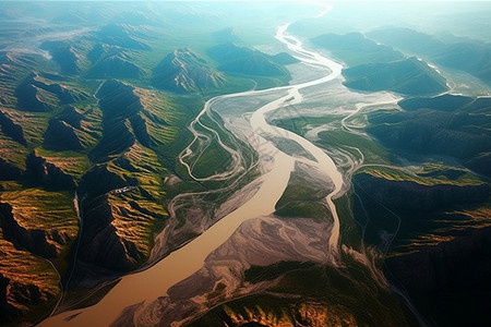 黄河景观中国窗口高清图片