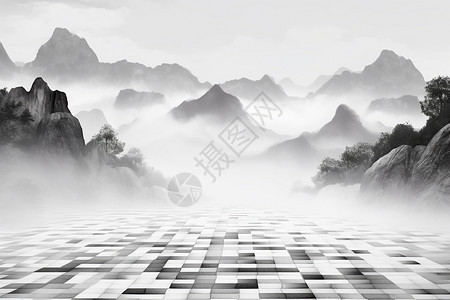 中国风石板路图片