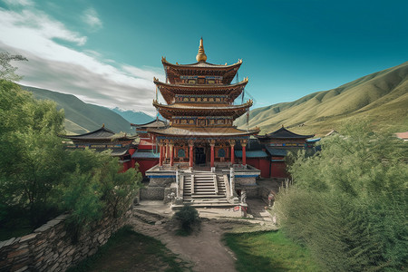 西藏永布拉康背景
