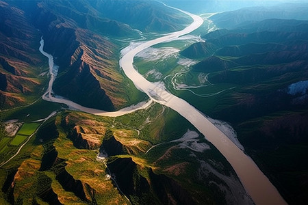 中国的黄河背景图片