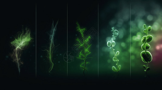 细胞生长再生的植物插画