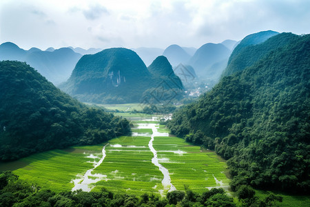 贵州万峰林万峰湖云雾林高清图片