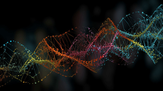 各种颜色的DNA螺旋体医学中的基因插画