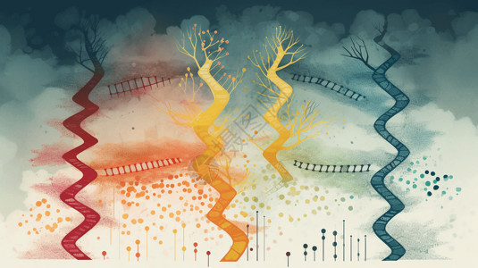 DNA遗传学表观遗传学插画