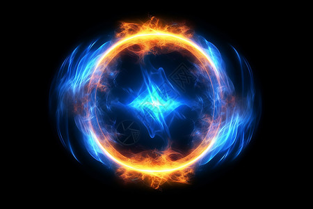 蓝色圆圈火焰抽象火焰太阳设计图片
