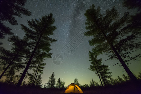 星空下的露营帐篷图片