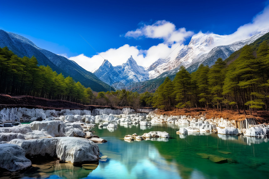 丽江玉龙雪山蓝月潭图片