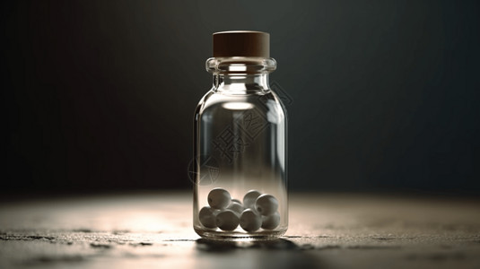 透明瓶子里的药物图片