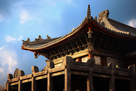 仿古建筑八角楼背景图片