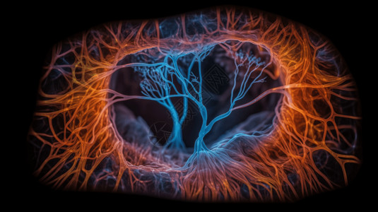 视网膜成像彩色的视网膜插画
