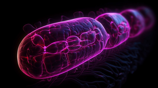 粉红色闪闪发光医学中的线粒体设计图片