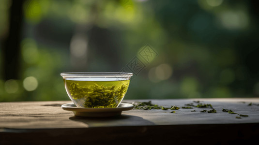 杯中的黄芩茶高清图片