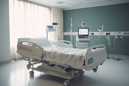 有外科设备的医院病房背景图片