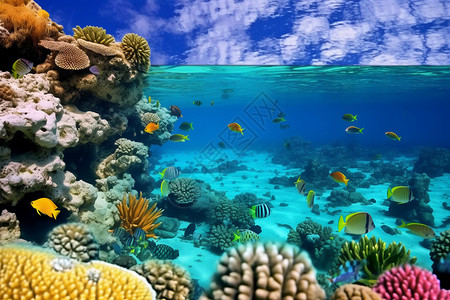 海底的珊瑚礁图片