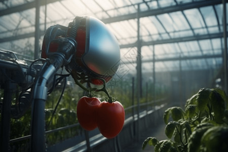 樱桃采摘园成熟番茄在温室中设计图片
