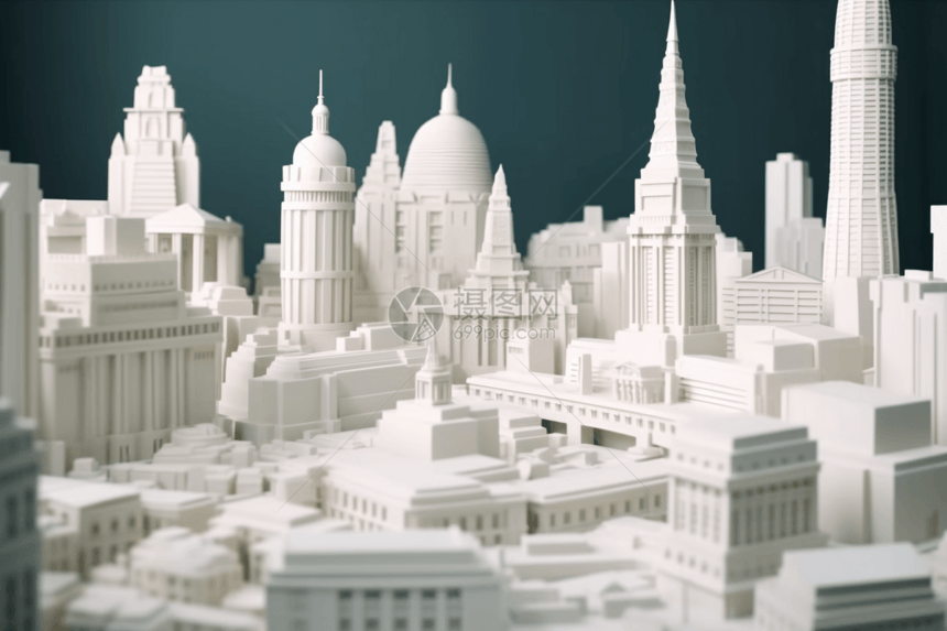 大城市3D粘土模型图片