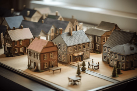 房屋立体模型展示背景图片