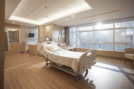 新装修平静的医院房间背景图片