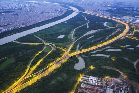 建设的高速公路立交桥背景图片