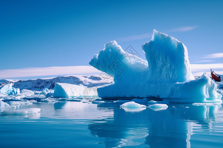 海面中的冰山背景图片