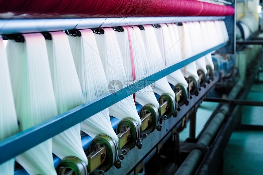 纺织厂织棉纱图片
