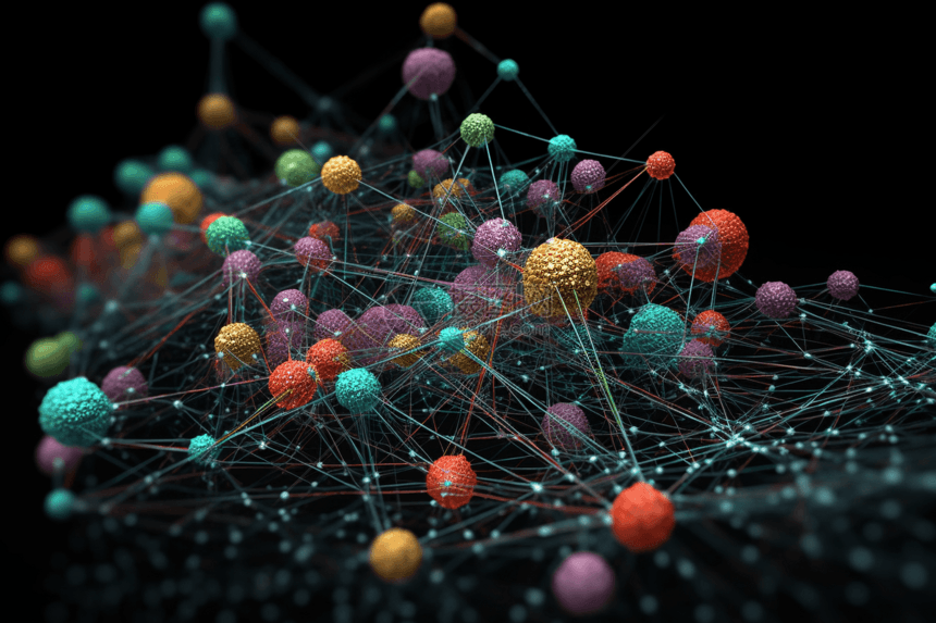 彩色的分子结构视图图片