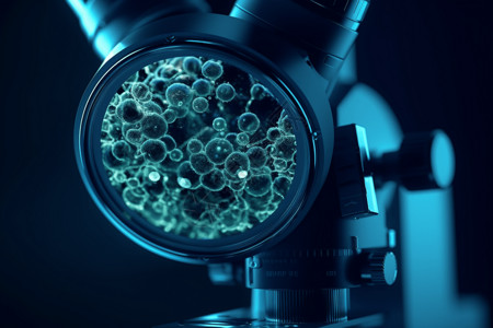 显微镜头显微镜中的细胞设计图片