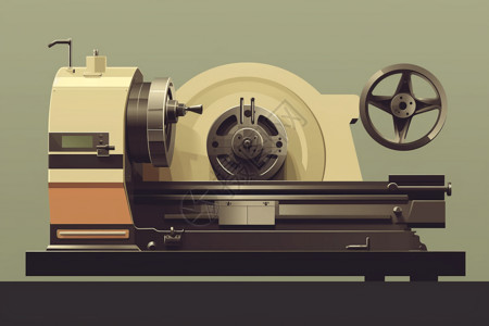 数控加工数控车床的视图插画