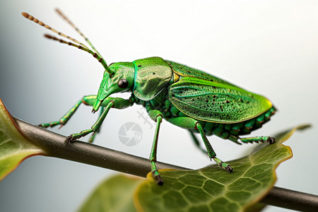 金属绿昆虫特写图片