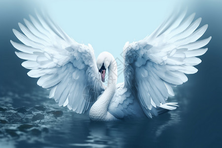 漂浮的羽毛优雅的白天鹅背景