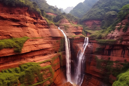 上汽红岩地质景观插画