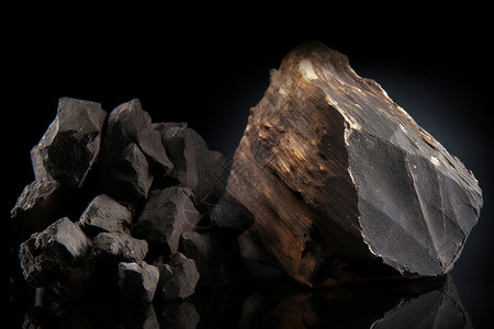 黑黝黝的煤炭背景图片