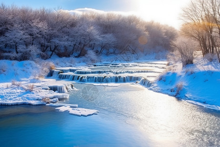 水汪汪的冰面背景