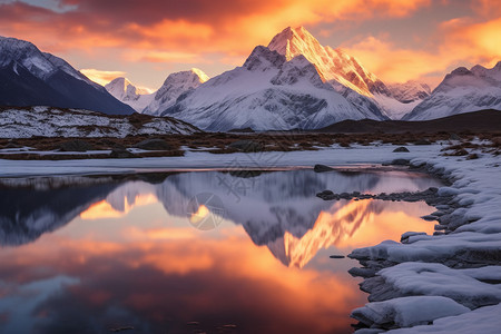 冷艳的雪山背景图片