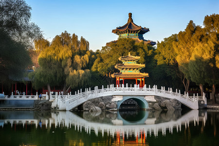 中国古代皇家园林背景图片