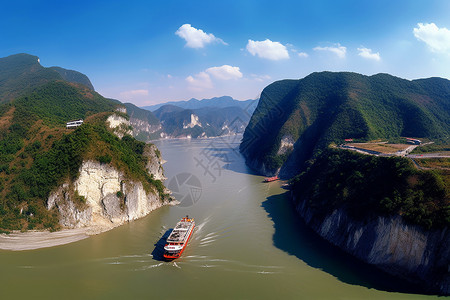 壮丽的长江峡谷背景