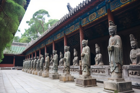 中国古代寺庙背景图片