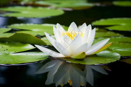 淡水湖的睡莲背景图片