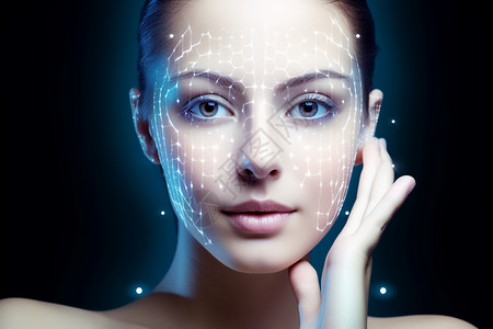 激光切割头未来的面部扫描设计图片