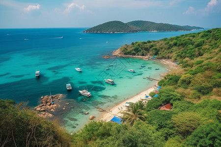 夏日旅游胜地美丽的热带沙滩图片