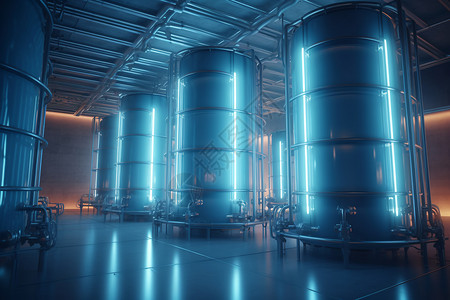 霓虹灯啤酒发电厂储氢罐设计图片