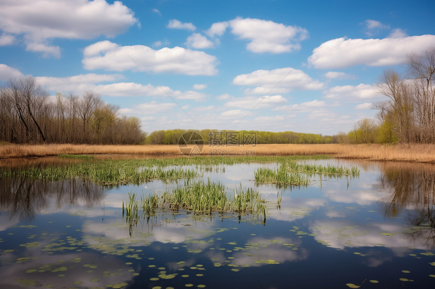 春季湿地沼泽图片